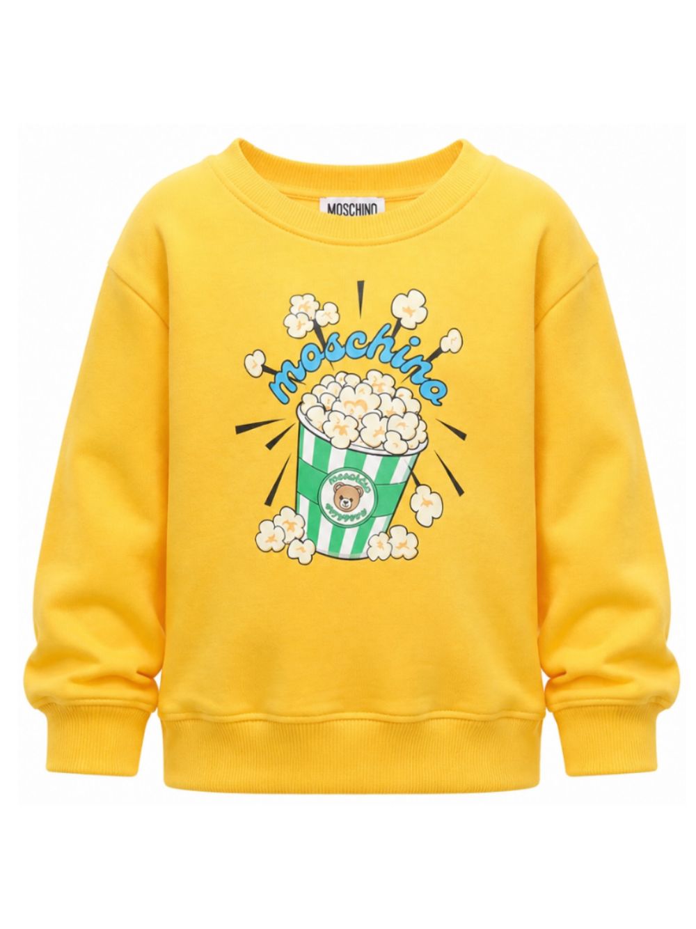 Felpa per bambini Moschino Kids gialla con stampa grafica HNF099LCA94 51140 MOSCHINO KIDS 