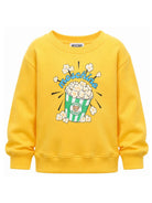 Felpa per bambini Moschino Kids gialla con stampa grafica HNF099LCA94 51140 MOSCHINO KIDS 