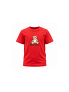 T-shirt per bambini Moschino Kids rossa con dettaglio Teddy bear HNM05VLAA10 50109 MOSCHINO KIDS 