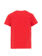 T-shirt per bambini Moschino Kids rossa con dettaglio Teddy bear HNM05VLAA10 50109 MOSCHINO KIDS 