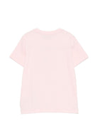 T-shirt per bambini Moschino Kids rosa con stampa logo sul davanti HNM05VLAA10 50209 MOSCHINO KIDS 