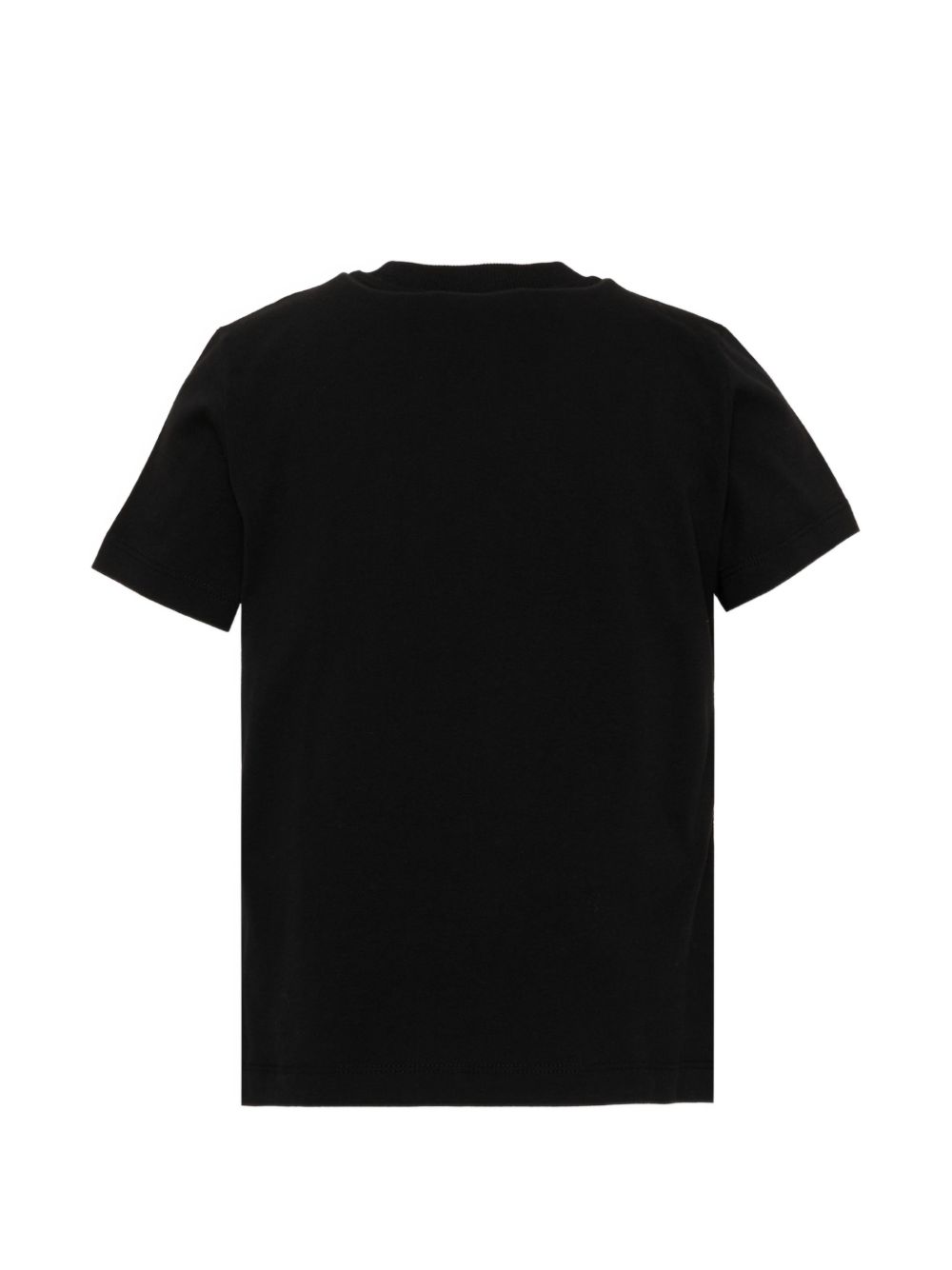 T-shirt per bambino Moschino Kids nera con stampa logo sul davanti HNM05VLAA10 60100 MOSCHINO KIDS 