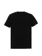 T-shirt per bambino Moschino Kids nera con stampa logo sul davanti HNM05VLAA10 60100 MOSCHINO KIDS 