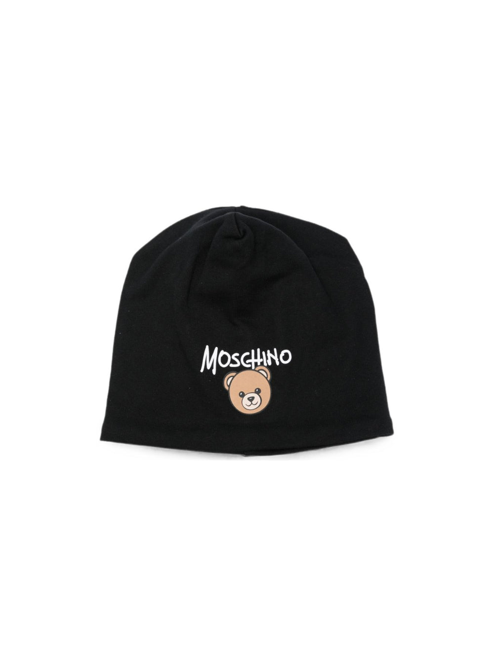 Berretto per bambino Moschino Kids nero con stampa grafica HNX02MLCA94 60100 MOSCHINO KIDS 