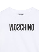 Felpa per bambini Moschino Kids bianca con logo sul davanti HOF099LCA61 10101 MOSCHINO KIDS 