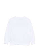 Felpa per bambini Moschino Kids bianca con logo sul davanti HOF099LCA61 10101 MOSCHINO KIDS 