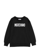 Felpa per bambini Moschino Kids nera con logo sul davanti HOF099LCA61 60100 MOSCHINO KIDS 