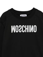 Felpa per bambini Moschino Kids nera con logo sul davanti HOF099LCA61 60100 MOSCHINO KIDS 