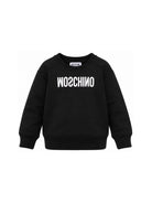 Felpa per bambini Moschino Kids nera con logo sul davanti HOF099LCA61 60100 MOSCHINO KIDS 