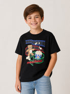 T-shirt per bambini Moschino Kids nera con stampa grafica sul davanti HPM05WLAA10 60100 MOSCHINO KIDS 