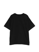 T-shirt per bambini Moschino Kids nera con stampa grafica sul davanti HPM05WLAA10 60100 MOSCHINO KIDS 