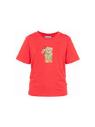 T-shirt per bambini Moschino Kids rossa con stampa Teddy con albero di Natale HQM05WLAA10 50109 MOSCHINO KIDS 