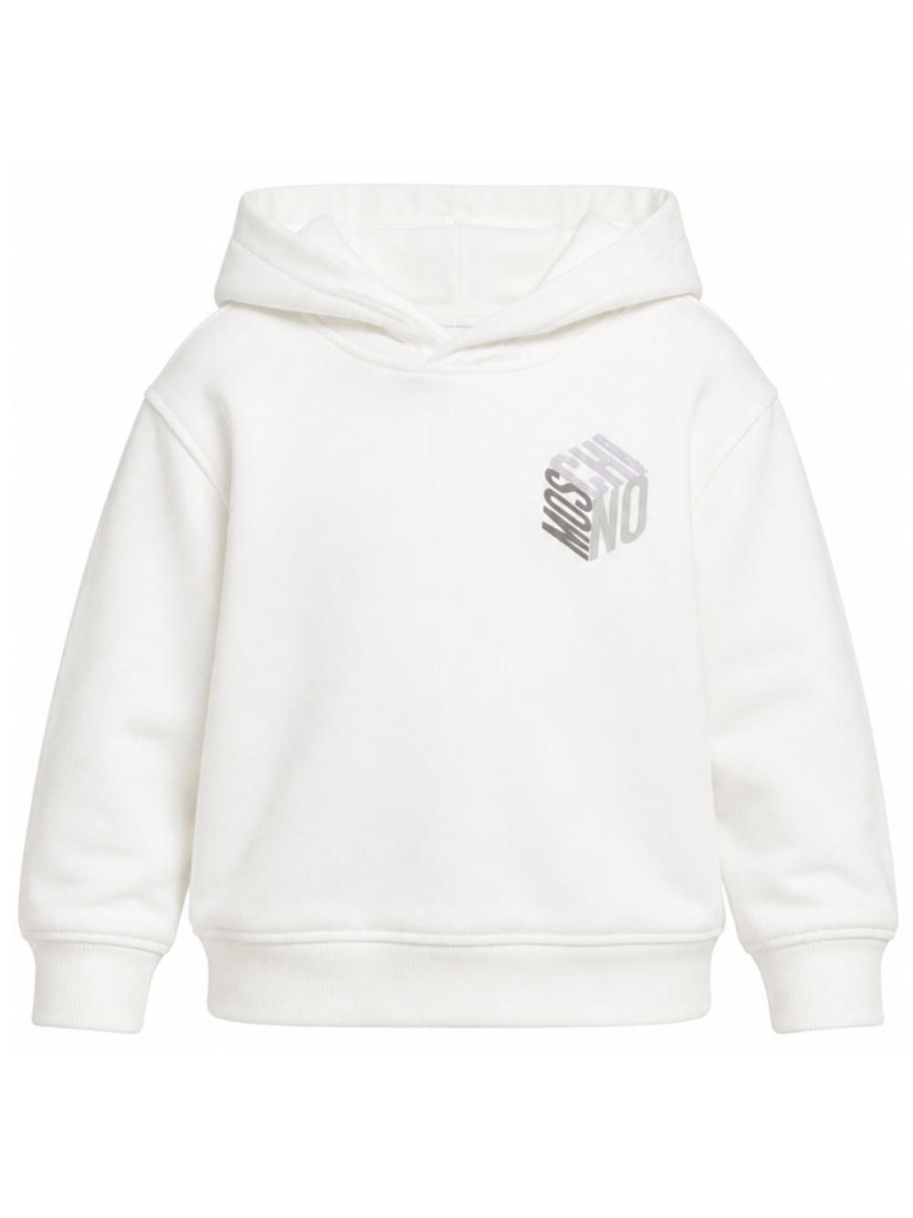 Felpa per bambino Moschino Kids bianca con logo sul petto HRF07KLCA92 10063 MOSCHINO KIDS 