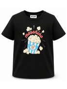 T-shirt per bambini Moschino Kids nera con stampa grafica HRM05WLAA10 60100 MOSCHINO KIDS 