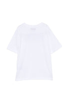 T-shirt per bambini Moschino Kids bianca con logo sul davanti HTM05WLAA10 10101 MOSCHINO KIDS 