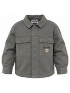 Camicia per bambino Moschino Kids grigia acciaio con colletto classico HUC02OLOC10 60380 MOSCHINO KIDS 