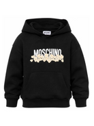 Felpa per bambini Moschino Kids nera con stampa grafica HUF09ZLCA83 60100 MOSCHINO KIDS 