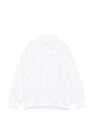 Felpa per bambino Moschino Kids bianca con mezza zip HUF0A0LCA94 10101 MOSCHINO KIDS 