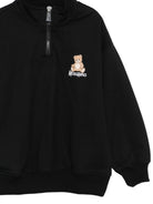 Felpa per bambino Moschino Kids nera con mezza zip HUF0A0LCA94 60100 MOSCHINO KIDS 