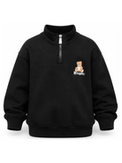 Felpa per bambino Moschino Kids nera con mezza zip HUF0A0LCA94 60100 MOSCHINO KIDS 