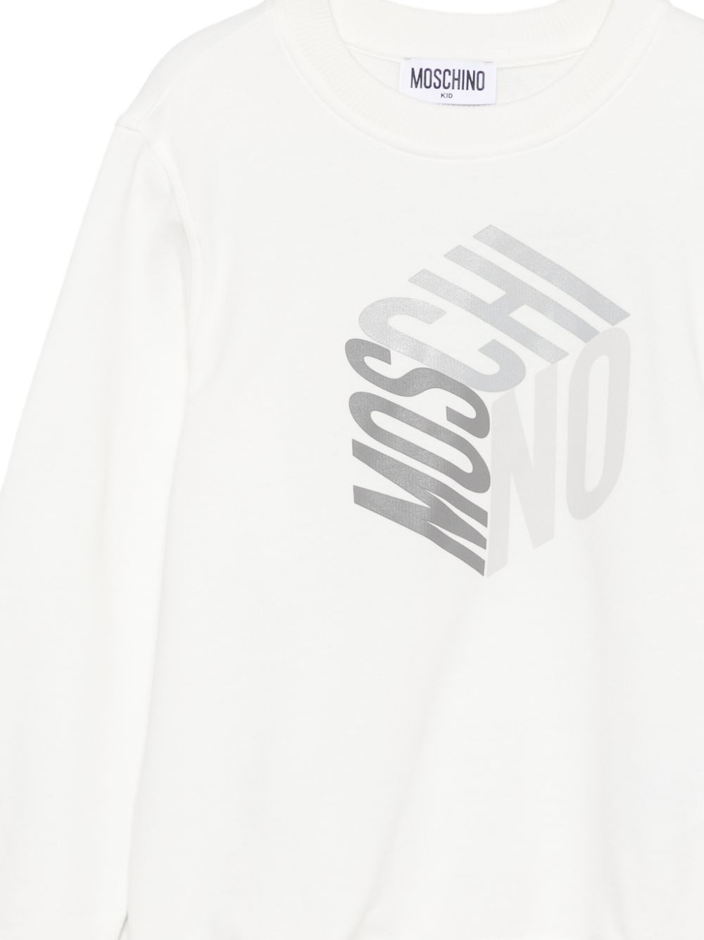 Felpa per bambino Moschino Kids bianca con stampa grafica HUF0A2LCA92 10063 MOSCHINO KIDS 