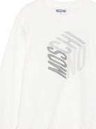 Felpa per bambino Moschino Kids bianca con stampa grafica HUF0A2LCA92 10063 MOSCHINO KIDS 