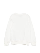 Felpa per bambino Moschino Kids bianca con stampa grafica HUF0A2LCA92 10063 MOSCHINO KIDS 