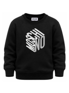 Felpa per bambino Moschino Kids nera con stampa grafica HUF0A2LCA92 60100 MOSCHINO KIDS 
