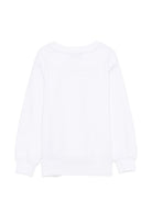 Felpa per bambini Moschino Kids bianca con stampa logo HUF0A3LCA83 10101 MOSCHINO KIDS 