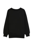Felpa per bambini Moschino Kids nera con stampa logo HUF0A3LCA83 60100 MOSCHINO KIDS 