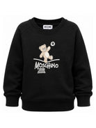 Felpa per bambini Moschino Kids nera con stampa logo HUF0A3LCA83 60100 MOSCHINO KIDS 