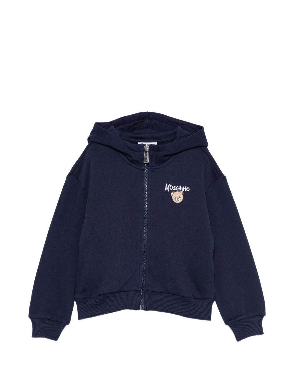 Felpa per bambino Moschino Kids blu con stampa Teddy sul davanti HUF0A4LCA83 40016 MOSCHINO KIDS 