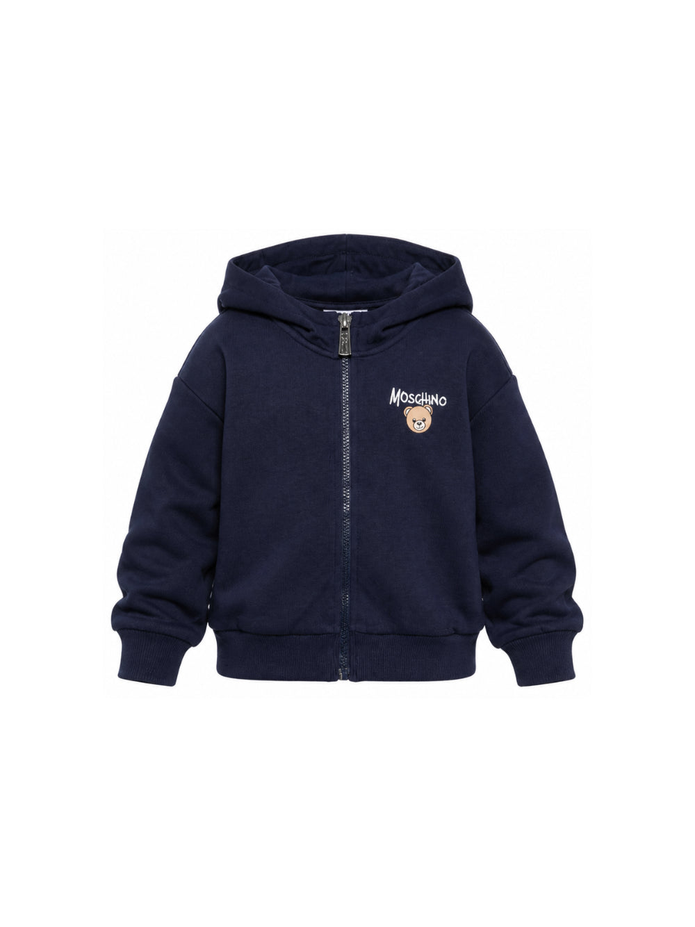 Felpa per bambino Moschino Kids blu con stampa Teddy sul davanti HUF0A4LCA83 40016 MOSCHINO KIDS 