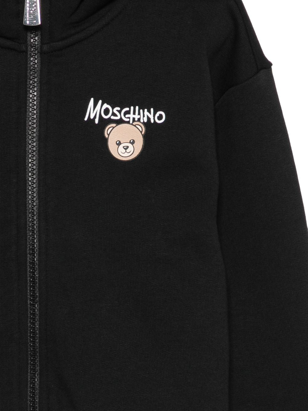 Felpa per bambino Moschino Kids nera con stampa Teddy sul davanti HUF0A4LCA83 60100 MOSCHINO KIDS 