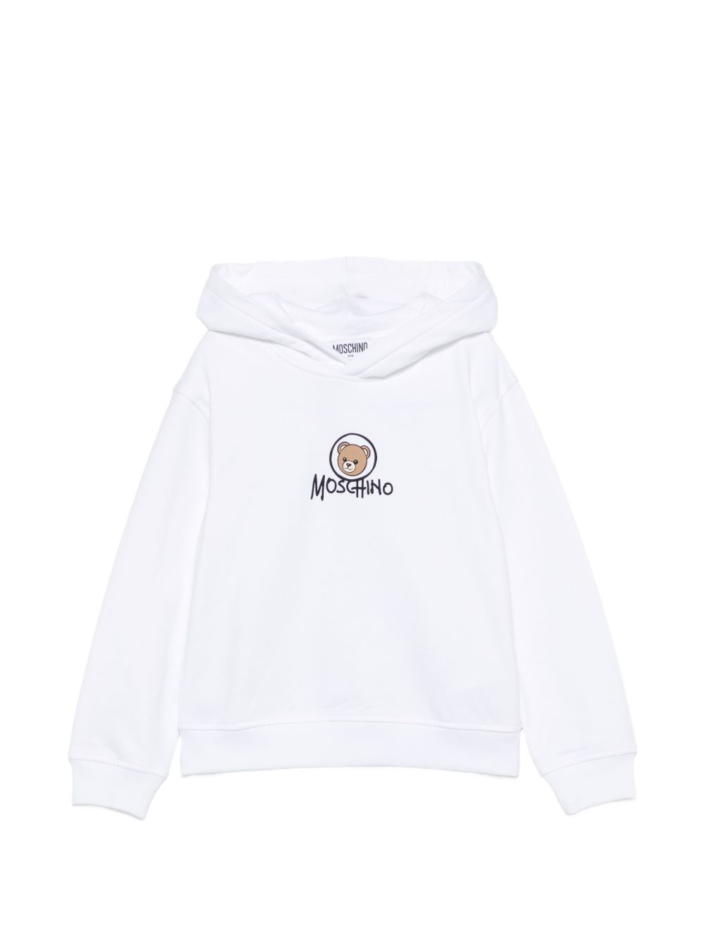 Felpa per bambini Moschino Kids bianca con stampa Teddy sul davanti HUF0A7LCA83 10101 MOSCHINO KIDS 
