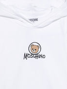 Felpa per bambini Moschino Kids bianca con stampa Teddy sul davanti HUF0A7LCA83 10101 MOSCHINO KIDS 