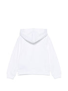 Felpa per bambini Moschino Kids bianca con stampa Teddy sul davanti HUF0A7LCA83 10101 MOSCHINO KIDS 