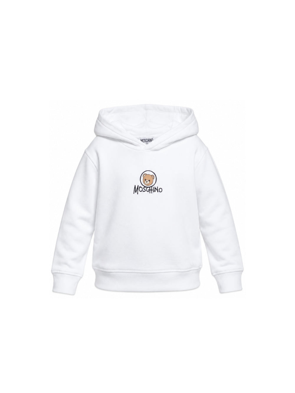 Felpa per bambini Moschino Kids bianca con stampa Teddy sul davanti HUF0A7LCA83 10101 MOSCHINO KIDS 