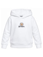 Felpa per bambini Moschino Kids bianca con stampa Teddy sul davanti HUF0A7LCA83 10101 MOSCHINO KIDS 