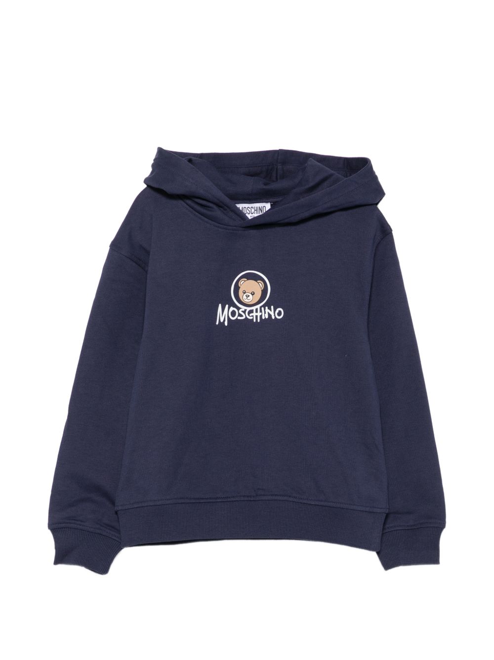 Felpa per bambini Moschino Kids blu con stampa Teddy sul davanti HUF0A7LCA83 40016 MOSCHINO KIDS 