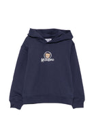 Felpa per bambini Moschino Kids blu con stampa Teddy sul davanti HUF0A7LCA83 40016 MOSCHINO KIDS 
