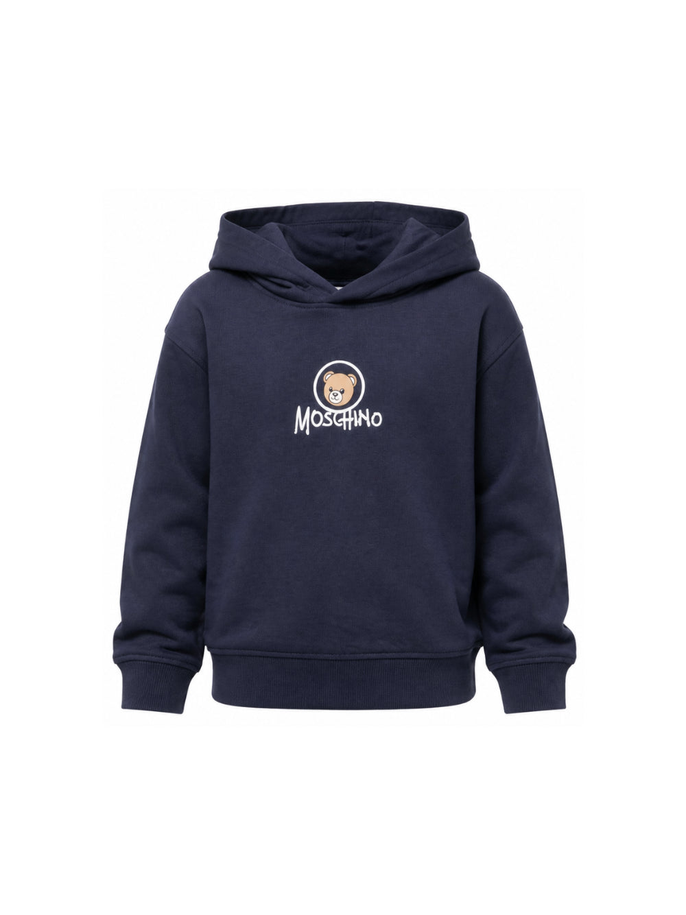 Felpa per bambini Moschino Kids blu con stampa Teddy sul davanti HUF0A7LCA83 40016 MOSCHINO KIDS 