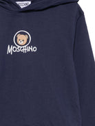 Felpa per bambini Moschino Kids blu con stampa Teddy sul davanti HUF0A7LCA83 40016 MOSCHINO KIDS 
