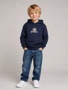 Felpa per bambini Moschino Kids blu con stampa Teddy sul davanti HUF0A7LCA83 40016 MOSCHINO KIDS 