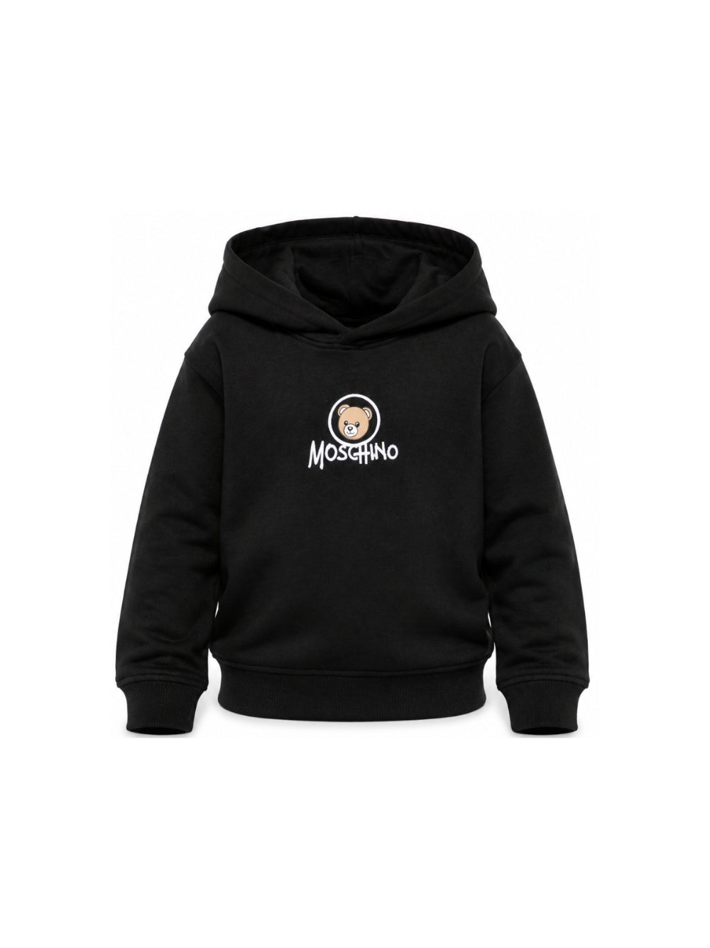 Felpa per bambini Moschino Kids nera con stampa Teddy sul davanti HUF0A7LCA83 60100 MOSCHINO KIDS 