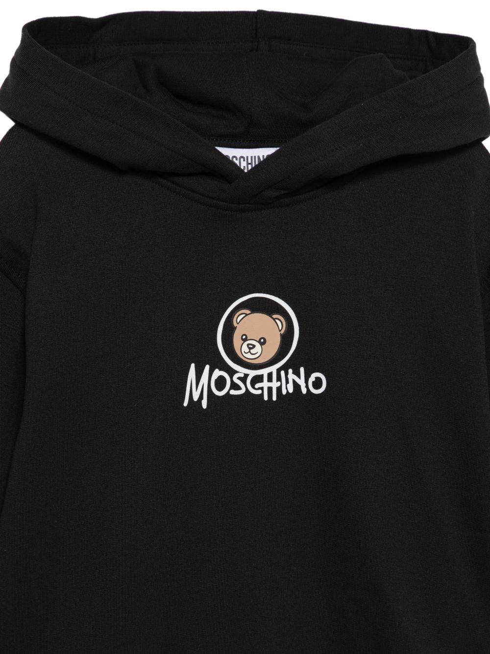 Felpa per bambini Moschino Kids nera con stampa Teddy sul davanti HUF0A7LCA83 60100 MOSCHINO KIDS 