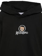 Felpa per bambini Moschino Kids nera con stampa Teddy sul davanti HUF0A7LCA83 60100 MOSCHINO KIDS 