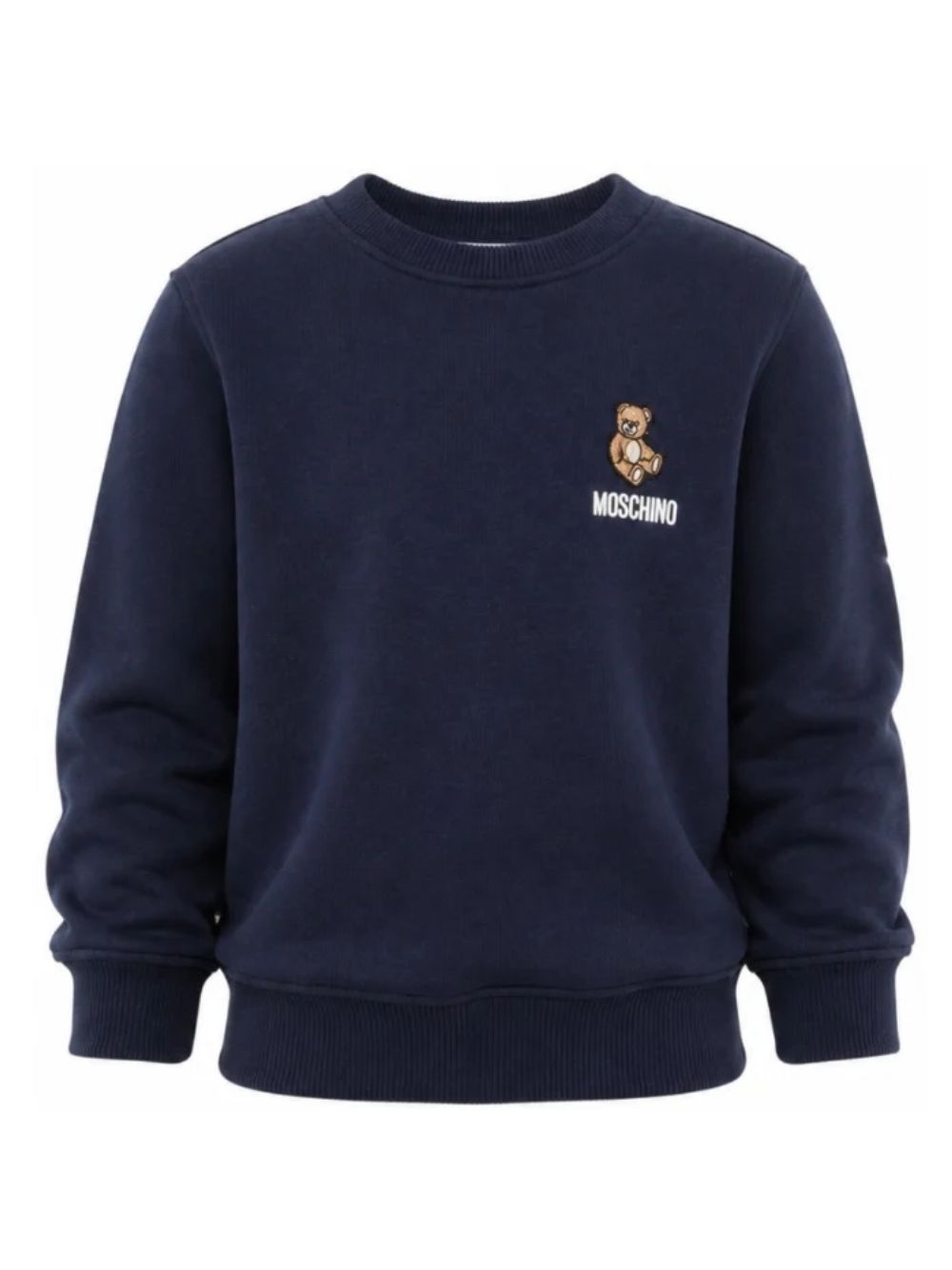Felpa per bambini Moschino Kids blu con ricamo Teddy bear HUF0A9LCA40 40016 MOSCHINO KIDS 