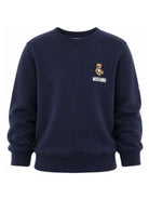 Felpa per bambini Moschino Kids blu con ricamo Teddy bear HUF0A9LCA40 40016 MOSCHINO KIDS 