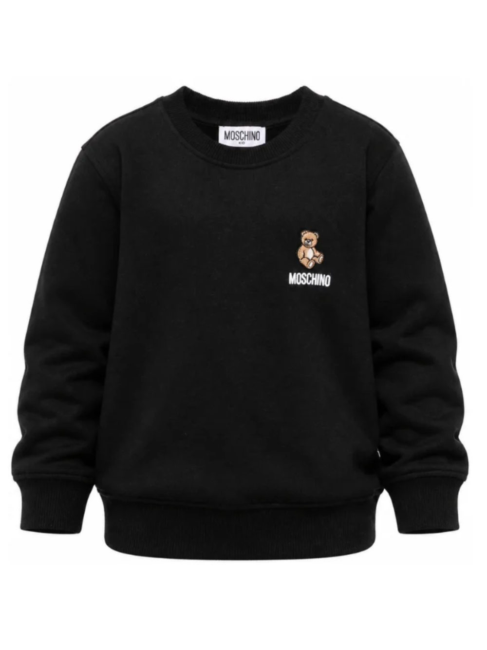Felpa per bambini Moschino Kids nera con ricamo Teddy bear HUF0A9LCA40 60100 MOSCHINO KIDS 